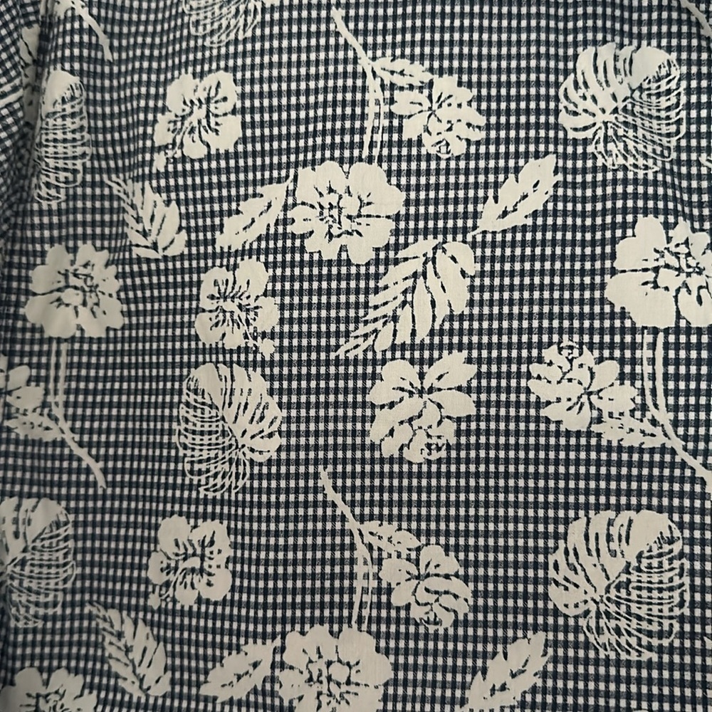 PD&C Blue and Bone White Tropical Print Short Sleeves Shirt sz Large - Picture 10 of 10